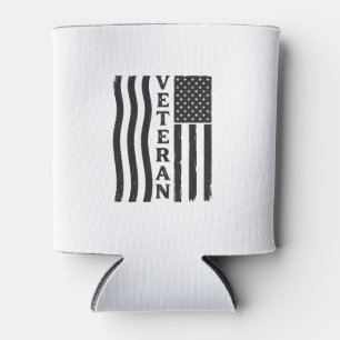 Veteran American Flag Vintage Vector Shirt Design_ Can Cooler
