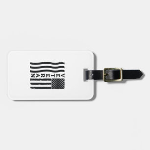 Veteran American Flag Vintage Vector Shirt Design_ Luggage Tag