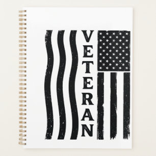 Veteran American Flag Vintage Vector Shirt Design_ Planner