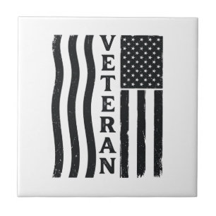 Veteran American Flag Vintage Vector Shirt Design_ Tile