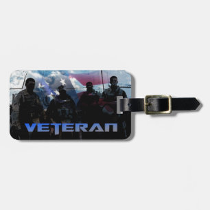 Veteran and American Flag Personalised Luggage Tag