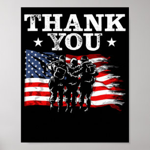Veteran Appreciation US Flag Patriotic Soldier Poster