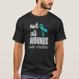 Veteran Awareness Not All Wounds Are Visible Teal  T-Shirt