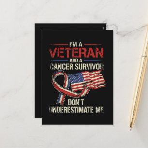 Veteran Cancer Survivor Don't Underestimate Me Holiday Postcard