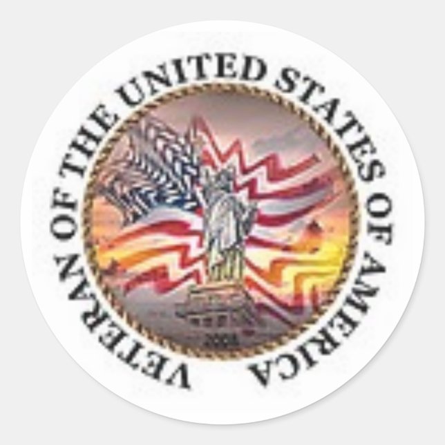 Veteran Classic Round Sticker (Front)