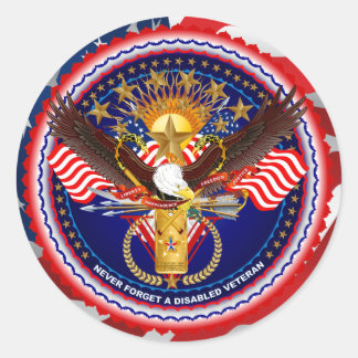 Veteran Customise Edit & Change background colour Classic Round Sticker