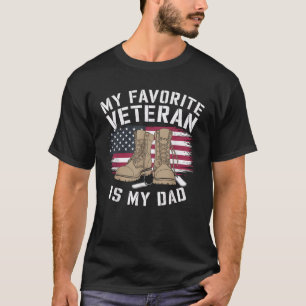 Veteran Dad Father American Flag Military Gift Pro T-Shirt