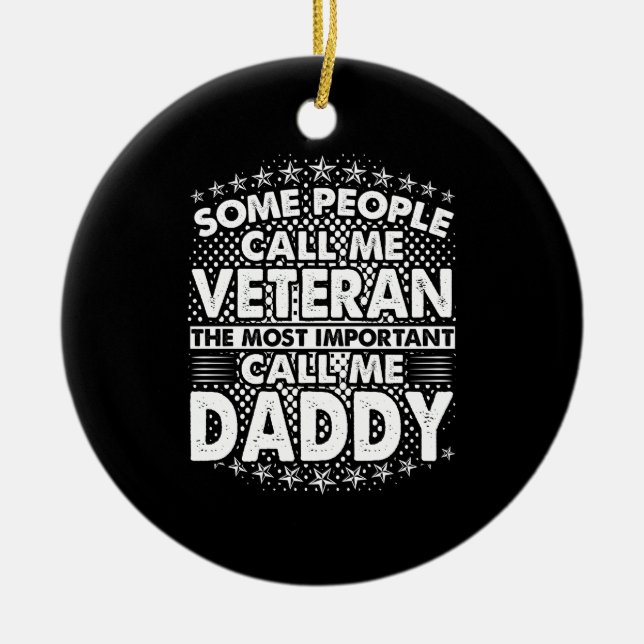 Veteran Daddy | Patriotic Military Tribute Ceramic Tree Decoration (Front)