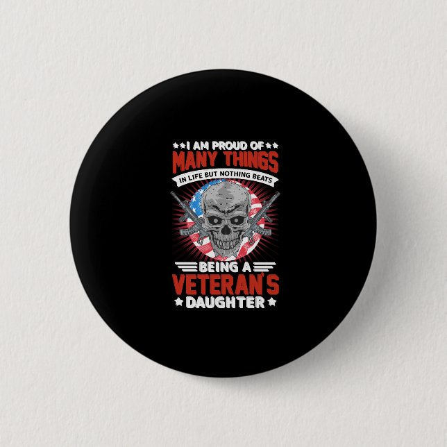 veteran daughter 6 cm round badge (Front)