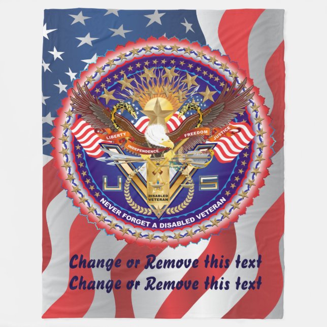 Veteran DAV Disabled American Veteran  View about Fleece Blanket (Front)