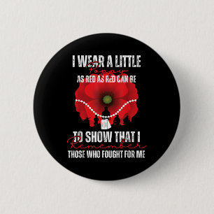 Veteran Day Red Poppy Flower Usa Memorial Day 6 Cm Round Badge