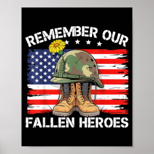 Veteran Day Saying Quote Remember Fallen Heroes Poster