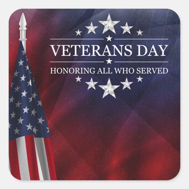 Veteran Day Square Sticker (Front)