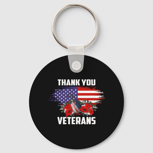 Veteran Day Thank You Veterans 310 Key Ring (Front)