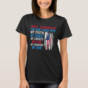 Veteran Don't Mess with My Family Faith Flag Count T-Shirt