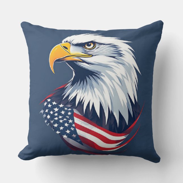 Veteran Eagle Gift – American Flag Design Cushion (Front)