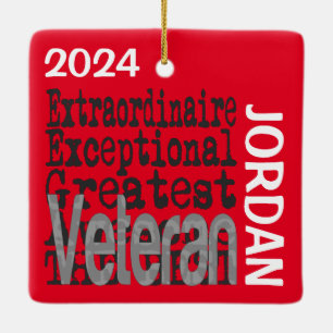 Veteran Extraordinaire CUSTOM Ceramic Ornament