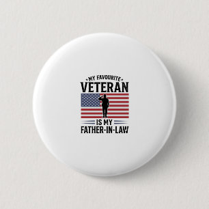 Veteran Father In Law Patriotic Vintage Quote Desi 6 Cm Round Badge