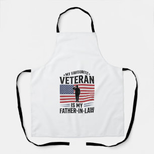 Veteran Father In Law Patriotic Vintage Quote Desi Apron