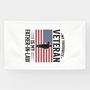 Veteran Father In Law Patriotic Vintage Quote Desi Banner