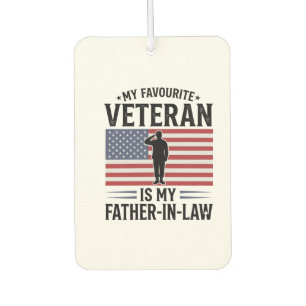 Veteran Father In Law Patriotic Vintage Quote Desi Car Air Freshener