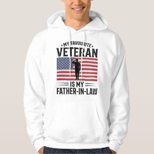 Veteran Father In Law Patriotic Vintage Quote Desi Hoodie
