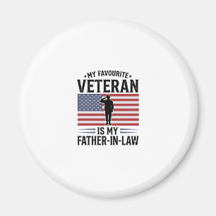 Veteran Father In Law Patriotic Vintage Quote Desi Magnet