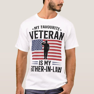 Veteran Father In Law Patriotic Vintage Quote Desi T-Shirt