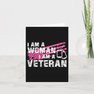 Veteran Female Pink Usa Flag Veterans Day Card