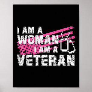 Veteran Female Pink Usa Flag Veterans Day Poster
