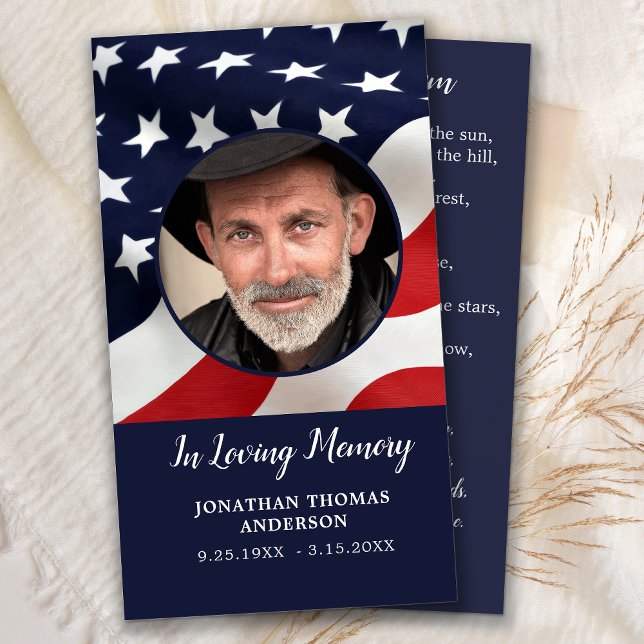 Veteran Flag Memorial Prayer Card Funeral Favour (Creator Uploaded)