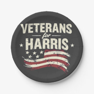 Veteran for Harris Kamala Harris Army Election Paper Plate