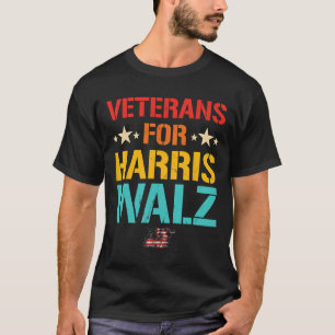Veteran For Harris Wheimer Waltz Usa Flag  T-Shirt