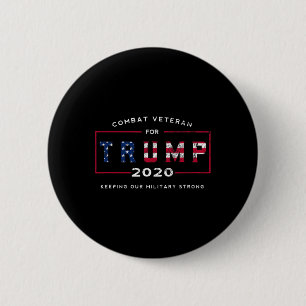 Veteran For Trump 2020&# - Keep Our Military Stro 6 Cm Round Badge