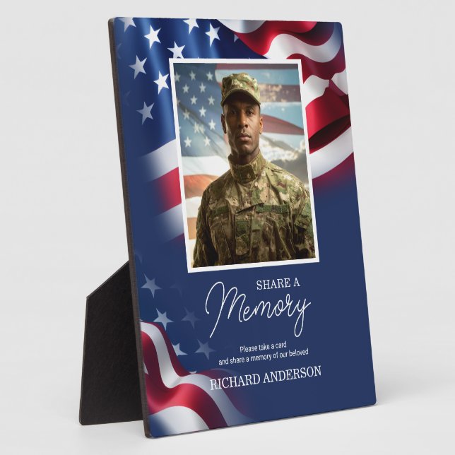 Veteran Funeral Memorial Share a Memory  Plaque (Side)