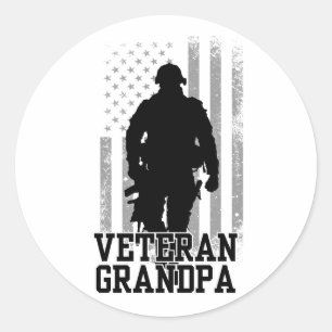 Veteran Grandpa Classic Round Sticker