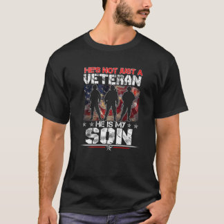 Veteran He Is My Son American Flag Veterans Day Me T-Shirt