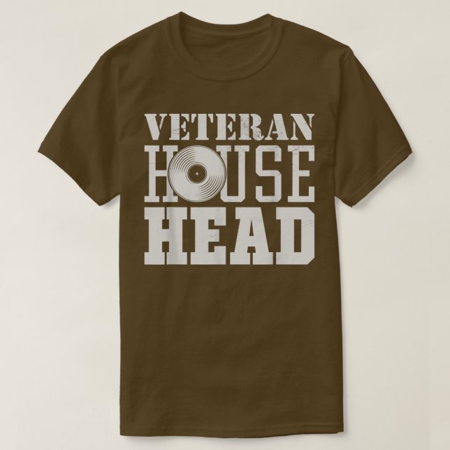 Veteran House Head - House Music Old School Rave E T-Shirt (Design Front)