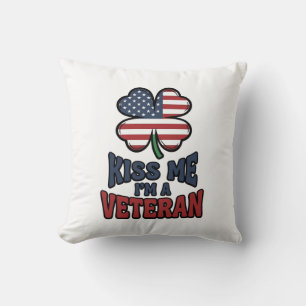 Veteran Kiss Me Patriotic Clover Vintage Shirt_1 Cushion