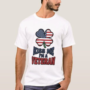 Veteran Kiss Me Patriotic Clover Vintage Shirt_1 T-Shirt