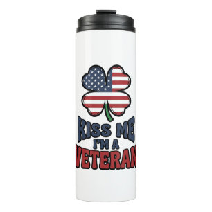 Veteran Kiss Me Patriotic Clover Vintage Shirt_1 Thermal Tumbler