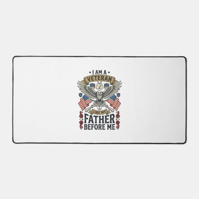Veteran Like My Father Before Me Eagle Desk Mat (Front)