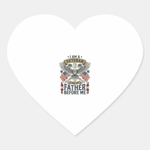 Veteran Like My Father Before Me Eagle Heart Sticker