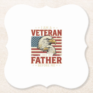 Veteran Like My Father Before Me Eagle T-Shirt_1 Paper Coaster