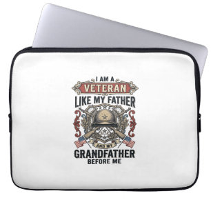 Veteran Like My Father Grandfather Before Me Desig Laptop Sleeve