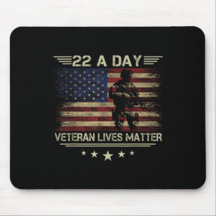 Veteran Lives 22 Day Suicide Awareness Ptsd Vetera Mouse Pad