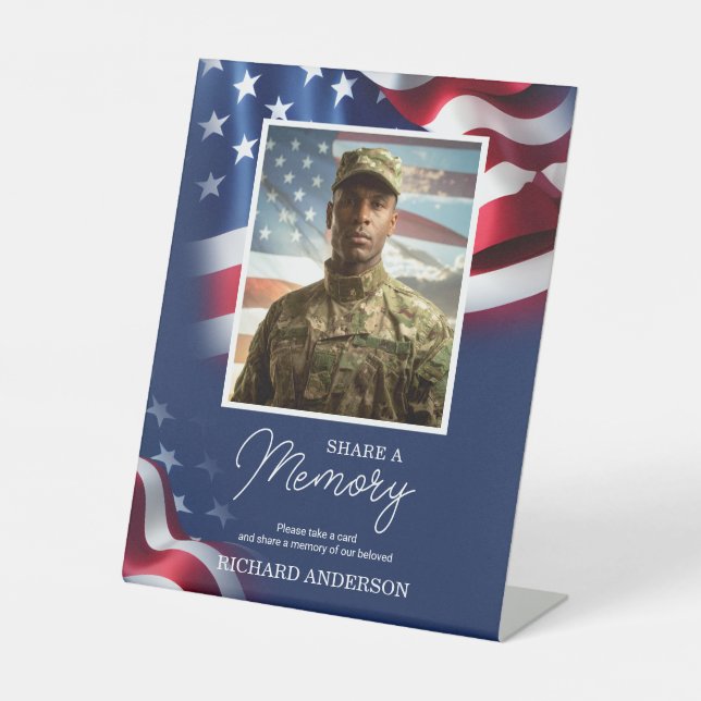 Veteran Memorial Share a Memory Pedestal Sign (Front)