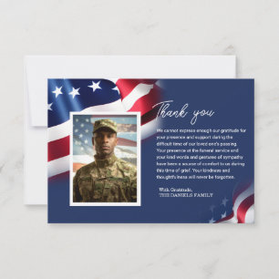 Veteran Memorial Thank You Card with Photo