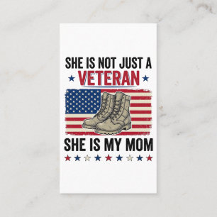 Veteran Mum Patriotic Military Boots Shirt Design_ Business Card
