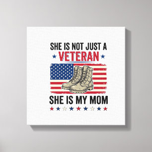 Veteran Mum Patriotic Military Boots Shirt Design_ Canvas Print